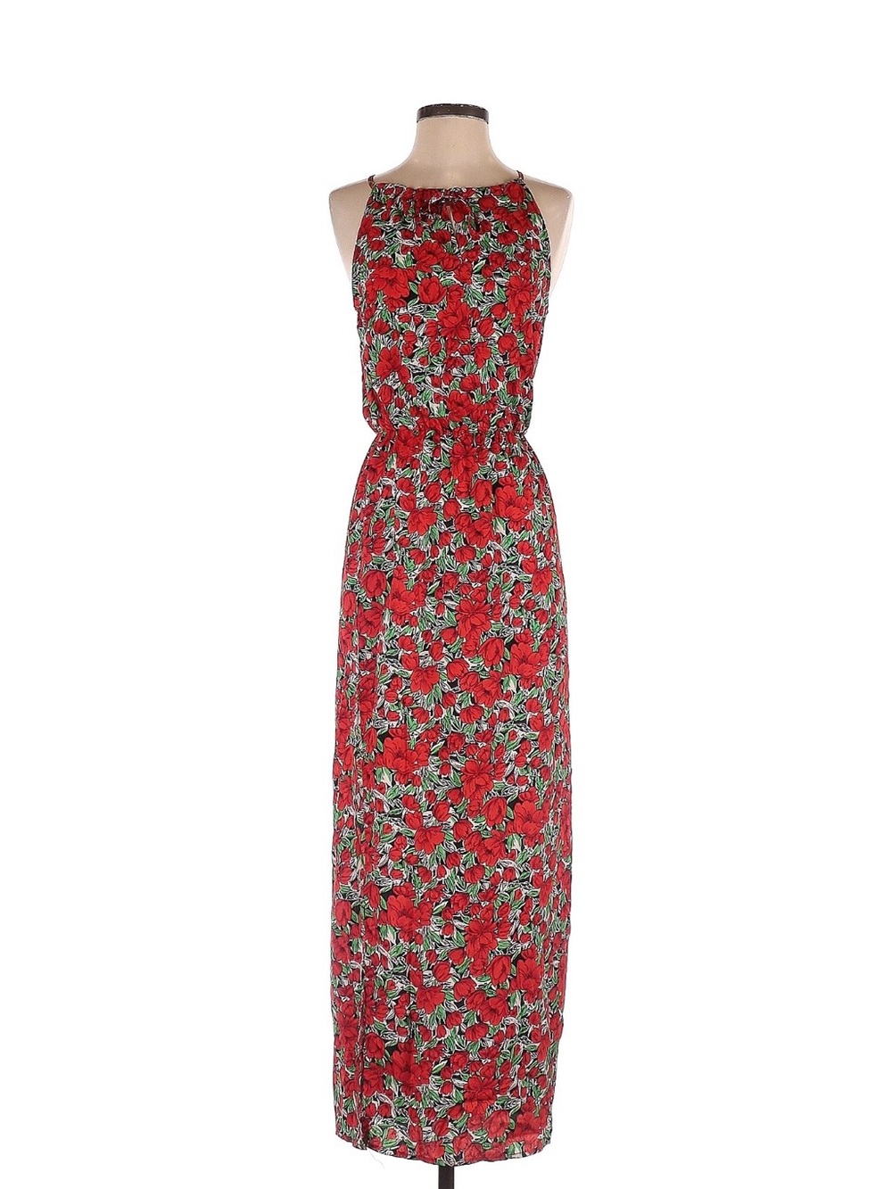 SHEIN Red Floral Maxi Dress